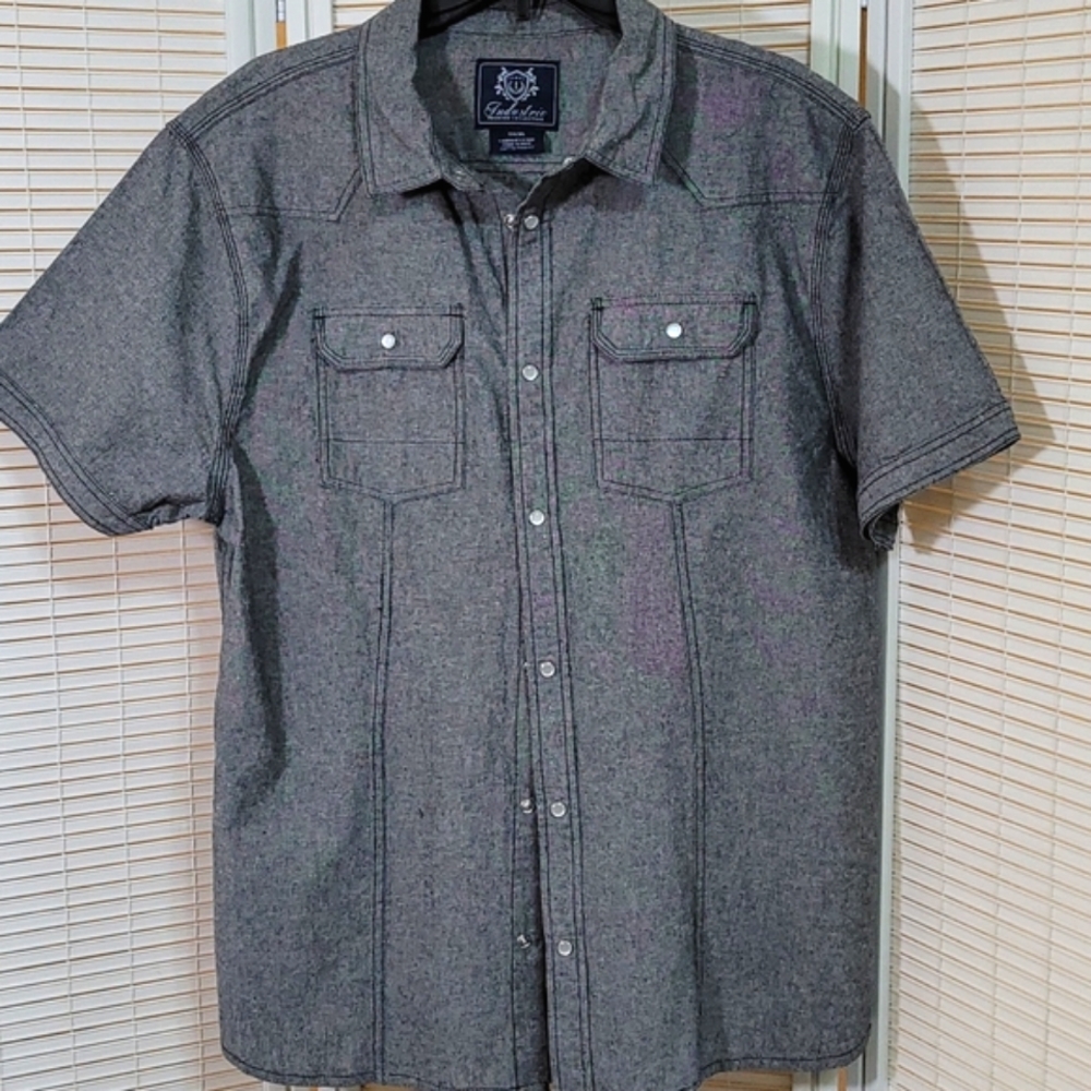 Western Grey Pearl Snaps Shirt